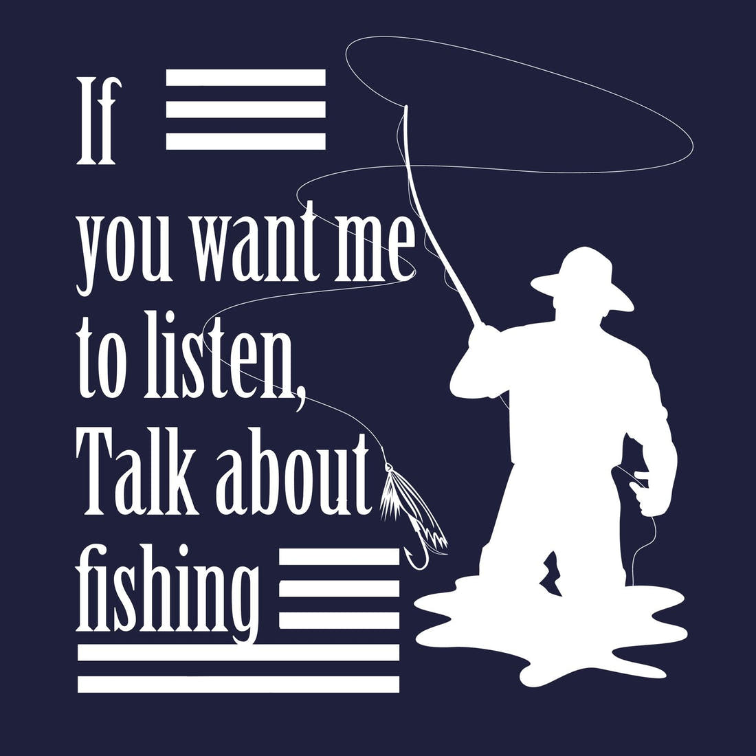 Design 279 Navy Fishing Panel – full artwork close-up of the printed picture | Fabric by Missy Rose
