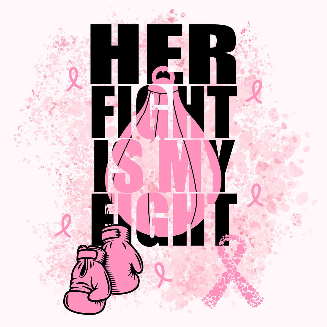 Design 28 Breast Cancer Panel – full artwork close-up of the printed picture | Fabric by Missy Rose