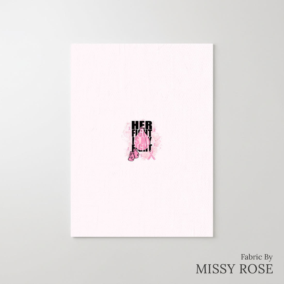Design 28 Breast Cancer Panel – printed fabric panel with centred picture, custom printed to order | Fabric by Missy Rose