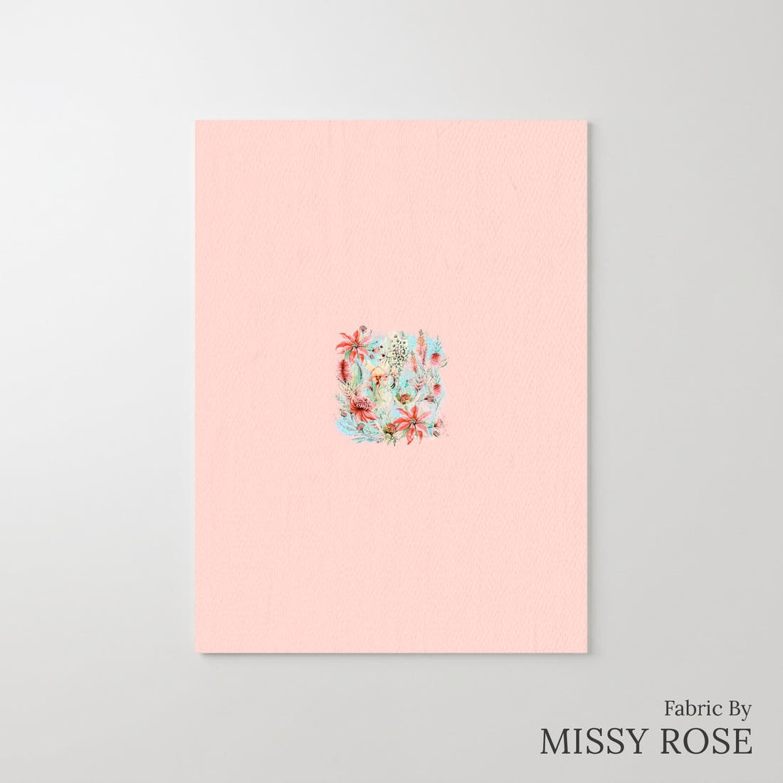 Design 283 Soft Floral Panel – printed fabric panel with centred picture, custom printed to order | Fabric by Missy Rose