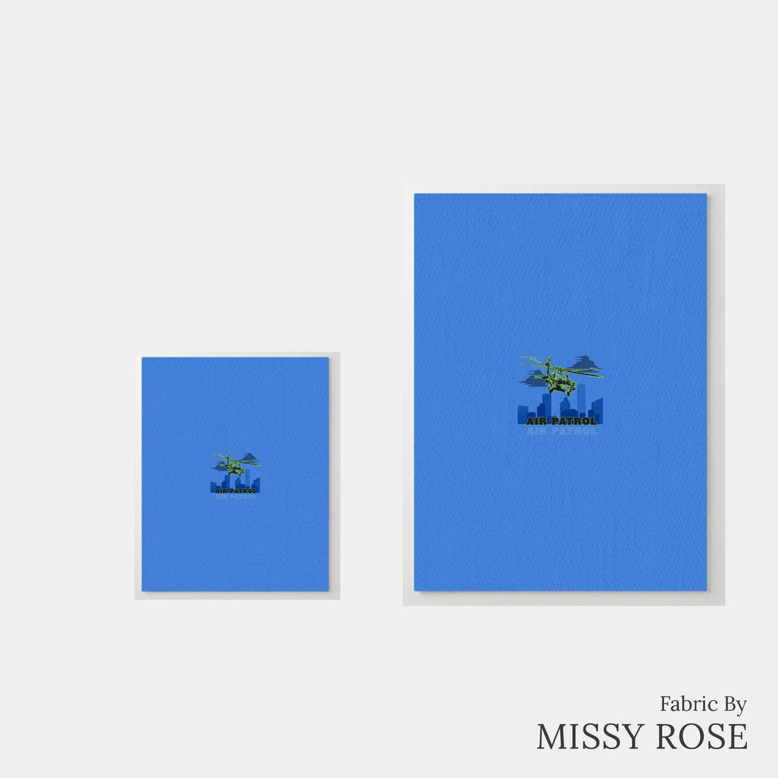 Design 285 Air Patrol Panel – universal and adult panel sizes side by side | Fabric by Missy Rose