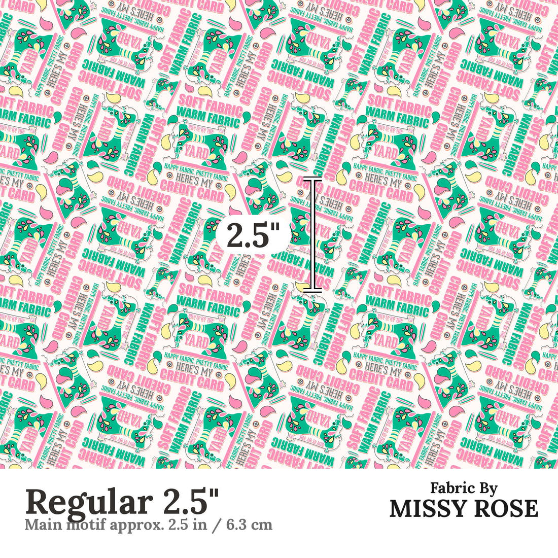 Design 286 Funny Sewing Fabric Regular 2.5" - print scale | Fabric by Missy Rose