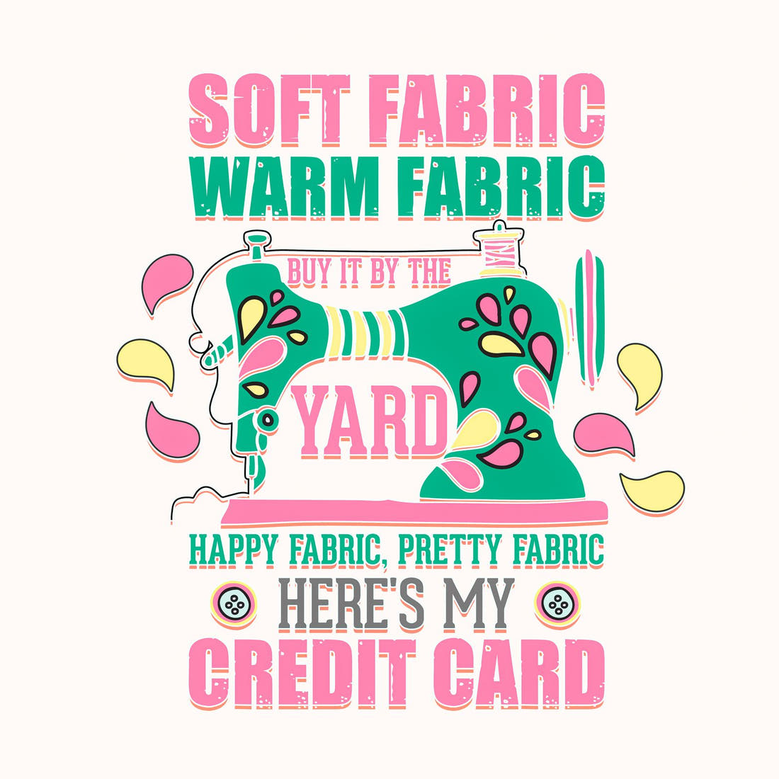 Design 286 Funny Sewing Panel – full artwork close-up of the printed picture | Fabric by Missy Rose