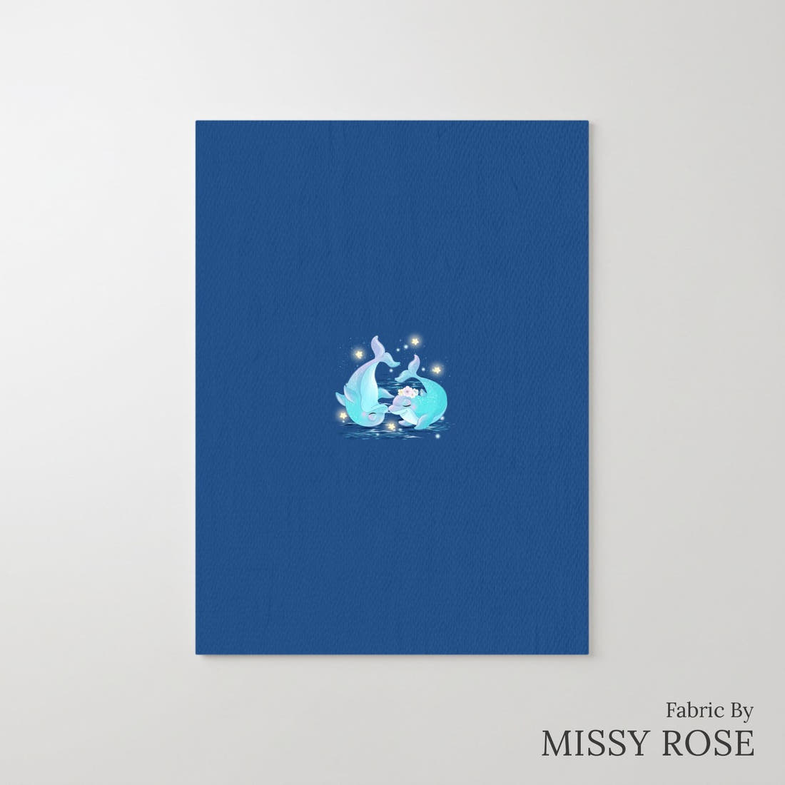 Design 289 Dolphin Panel – printed fabric panel with centred picture, custom printed to order | Fabric by Missy Rose