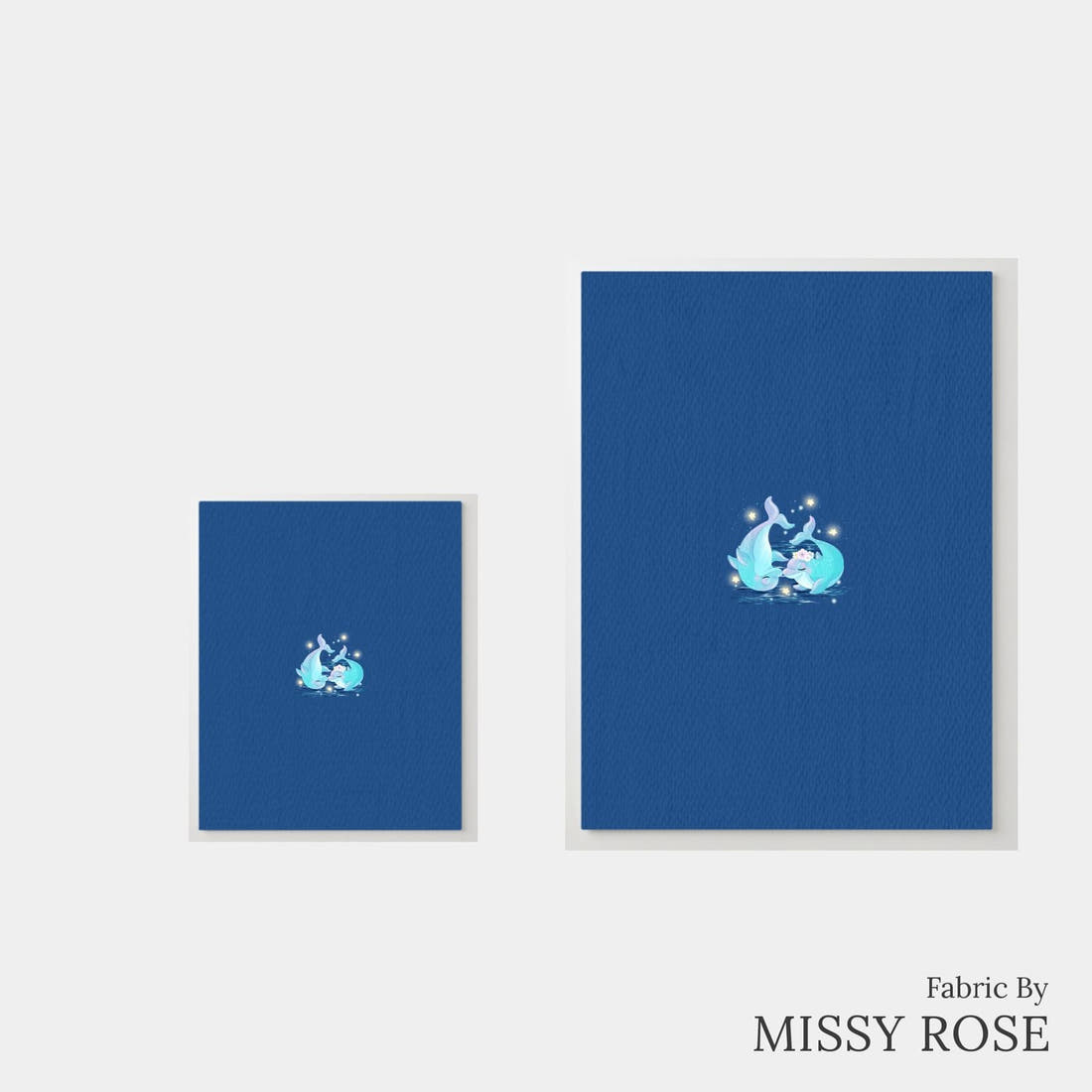 Design 289 Dolphin Panel – universal and adult panel sizes side by side | Fabric by Missy Rose