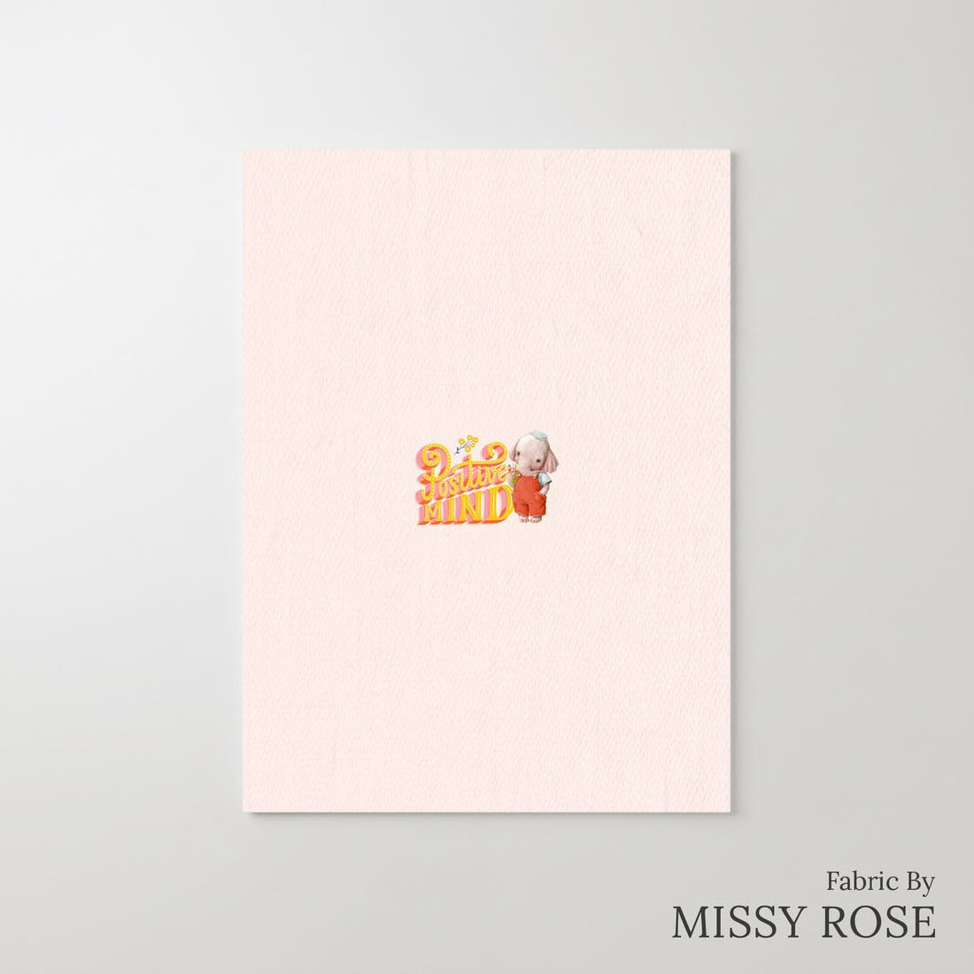 Design 290 Peach Elephant Panel – printed fabric panel with centred picture, custom printed to order | Fabric by Missy Rose