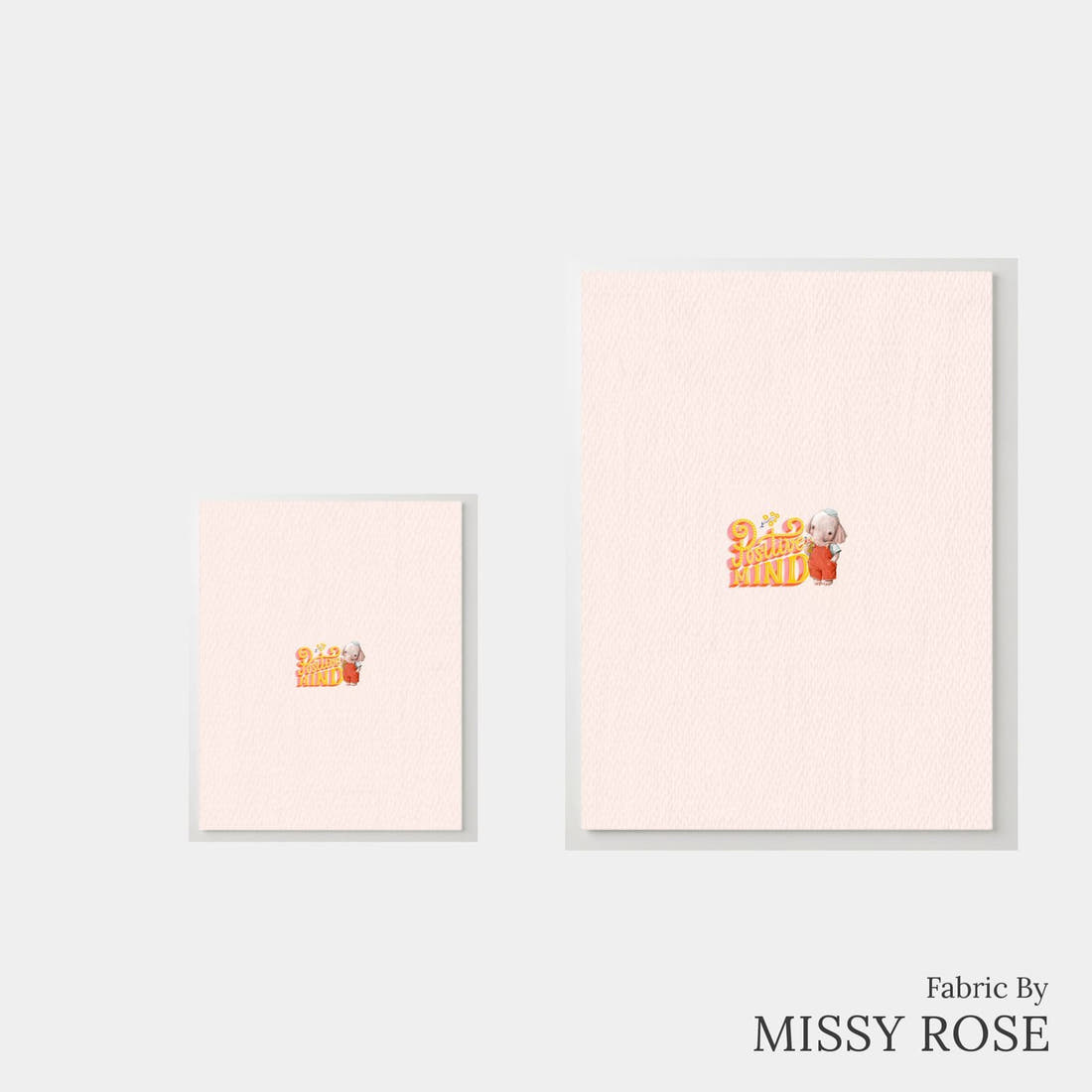 Design 290 Peach Elephant Panel – universal and adult panel sizes side by side | Fabric by Missy Rose