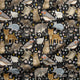 Design 292 - Black Australian Animals Fabric