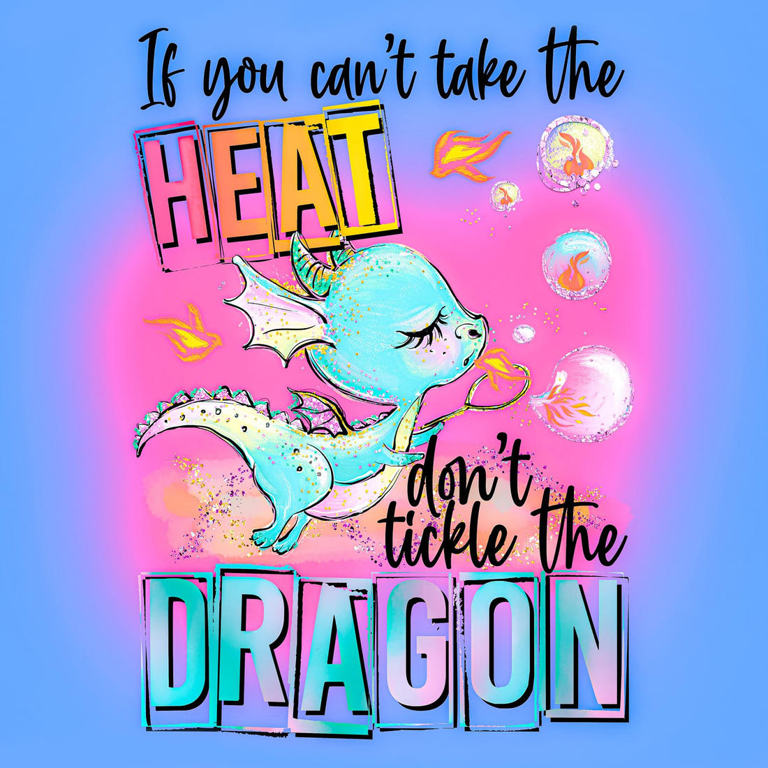 Design 293 Cheeky Dragon Panel – full artwork close-up of the printed picture | Fabric by Missy Rose
