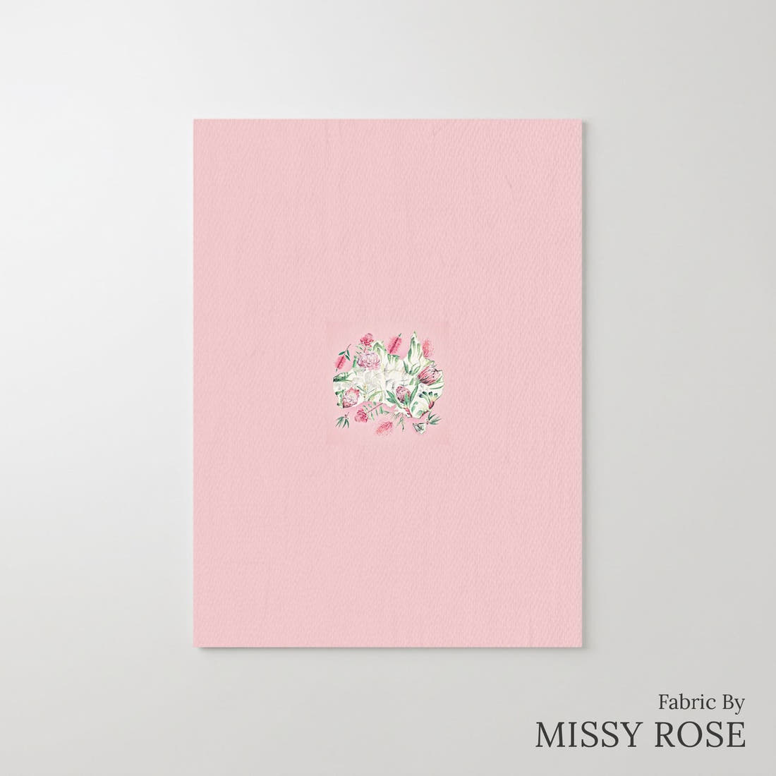 Design 294 Floral Australia Panel – printed fabric panel with centred picture, custom printed to order | Fabric by Missy Rose