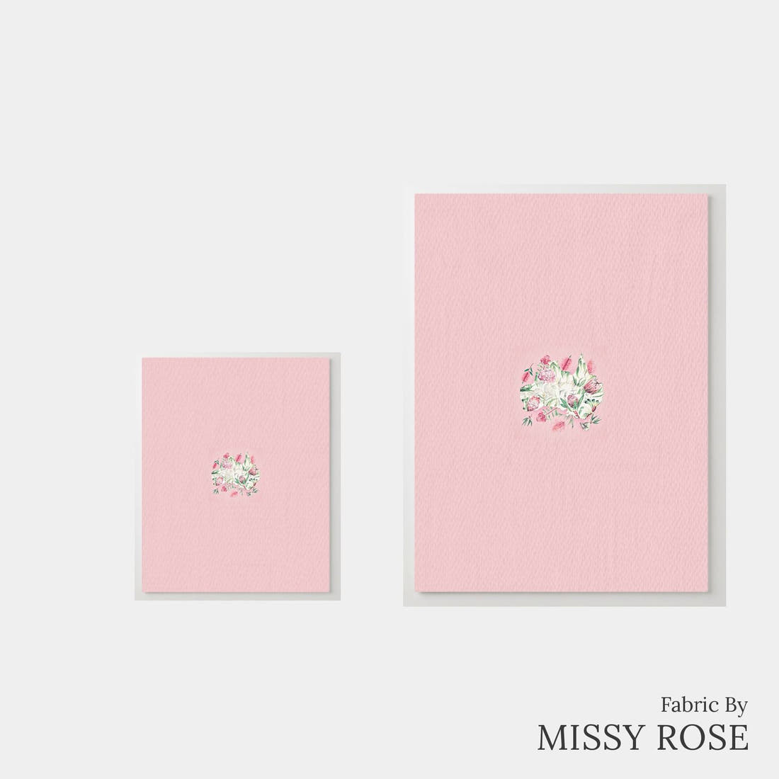Design 294 Floral Australia Panel – universal and adult panel sizes side by side | Fabric by Missy Rose
