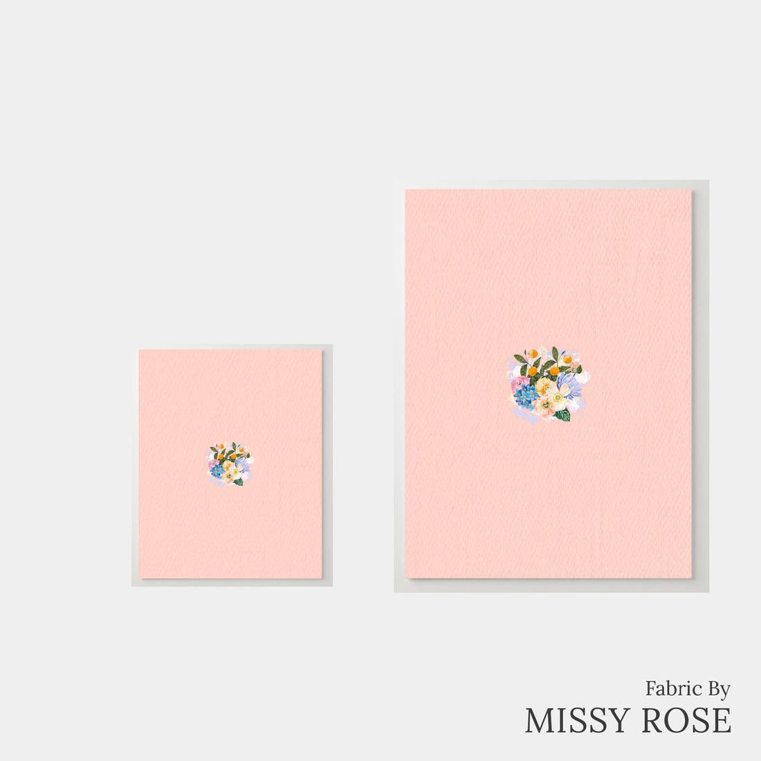 Design 295 Pretty Floral Panel – universal and adult panel sizes side by side | Fabric by Missy Rose