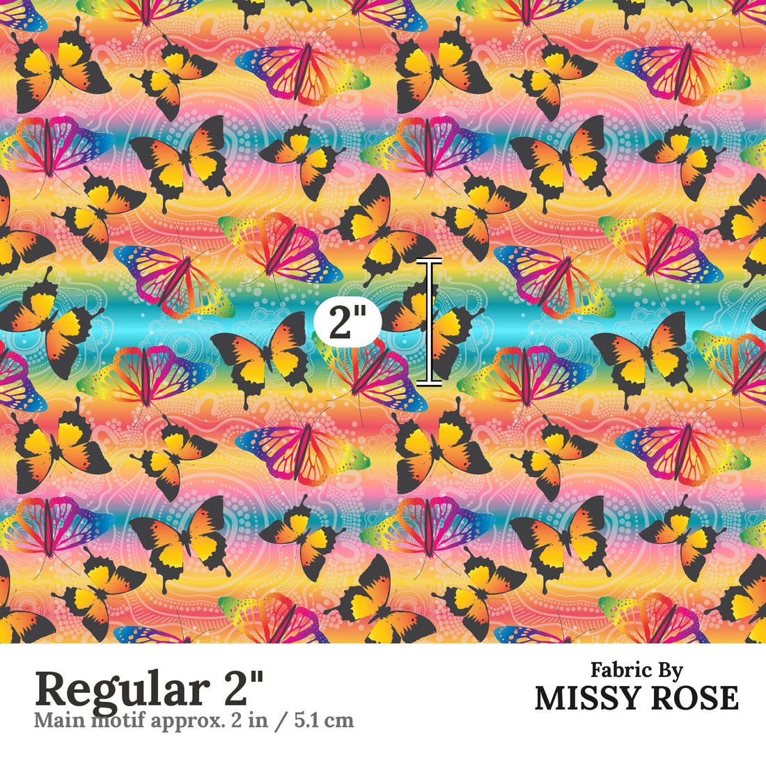 Design 298 Butterfly Dreaming Fabric Regular 2" - print scale | Fabric by Missy Rose