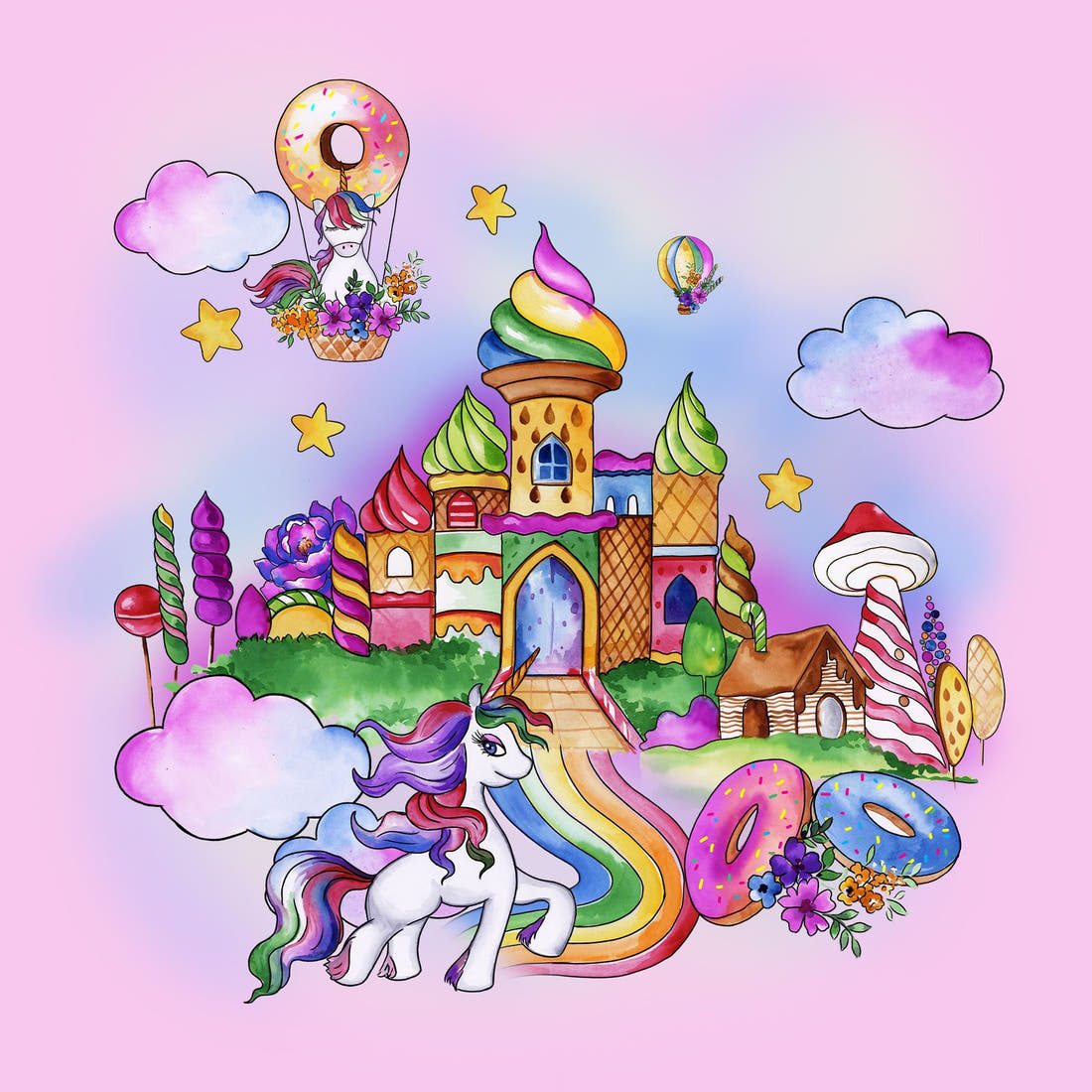 Design 299 Candyland Panel – full artwork close-up of the printed picture | Fabric by Missy Rose