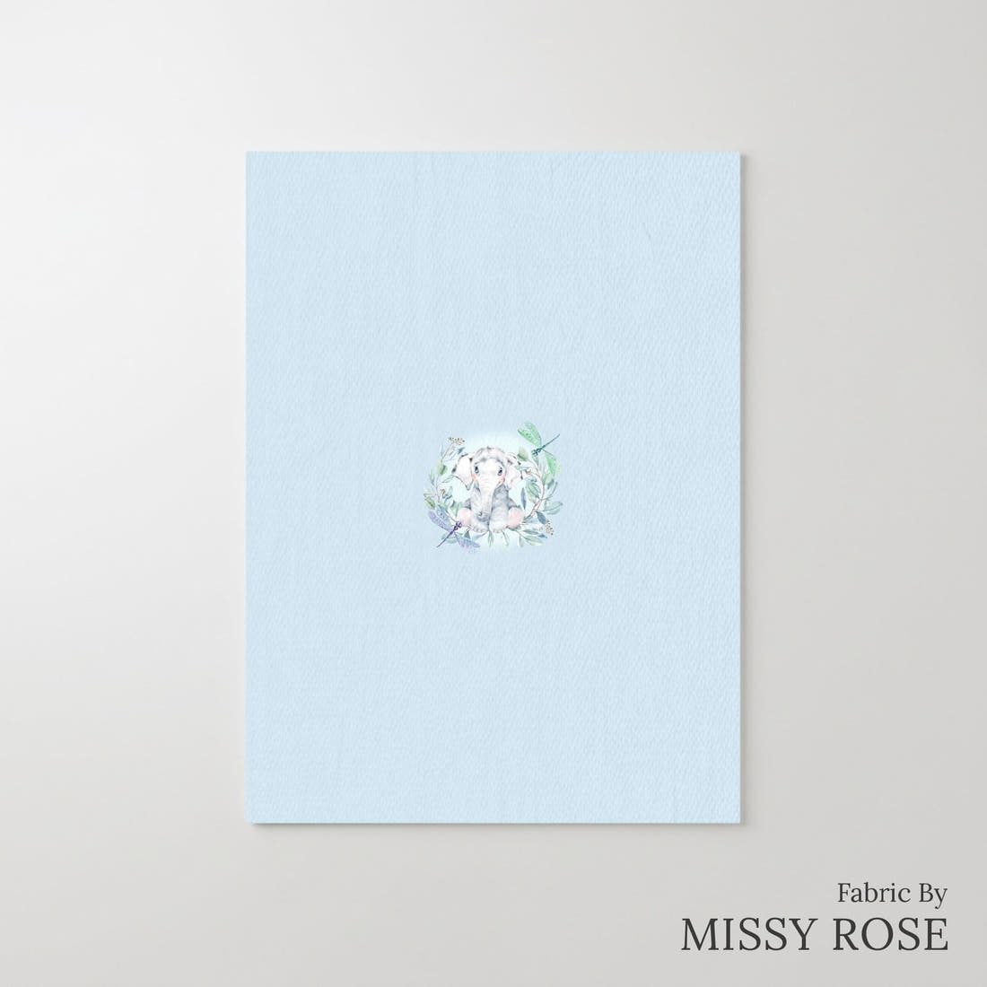 Design 30 Baby Elephant Panel – printed fabric panel with centred picture, custom printed to order | Fabric by Missy Rose