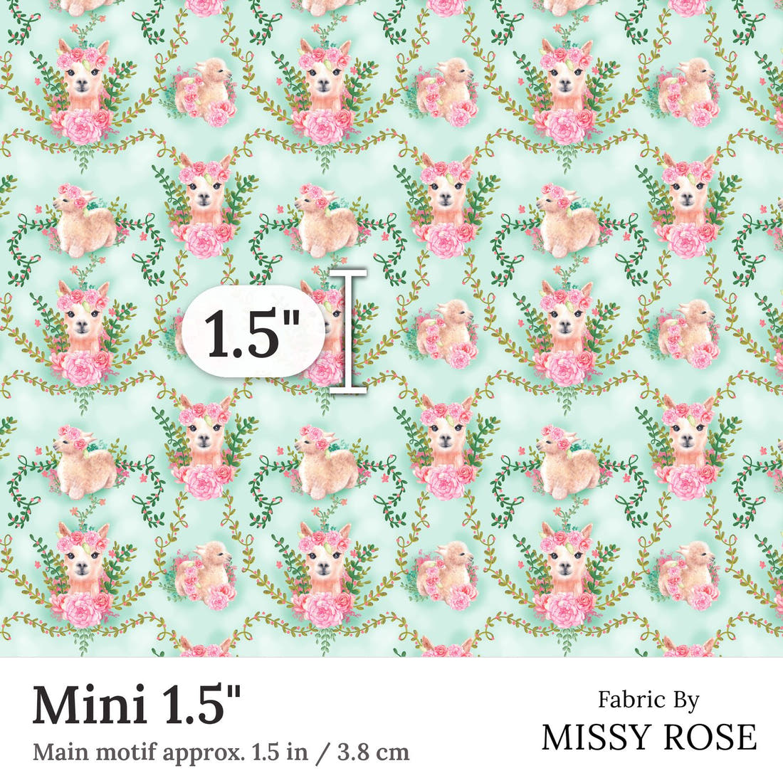 Design 300 Floral Alpaca Fabric Mini 1.5 inch print scale guide | Fabric by Missy Rose