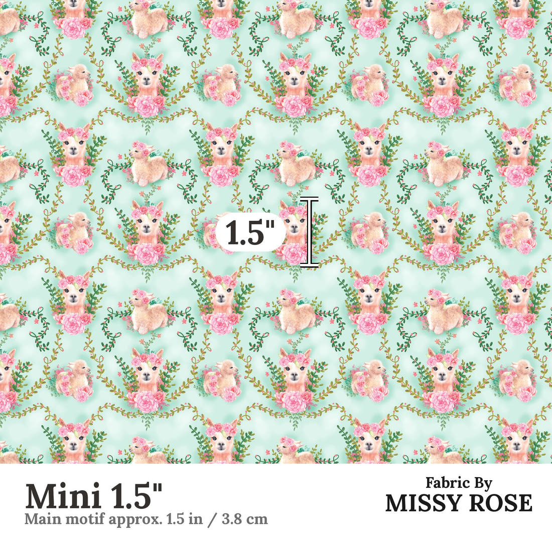 Design 300 Floral Alpaca Fabric Mini 1.5" - print scale | Fabric by Missy Rose