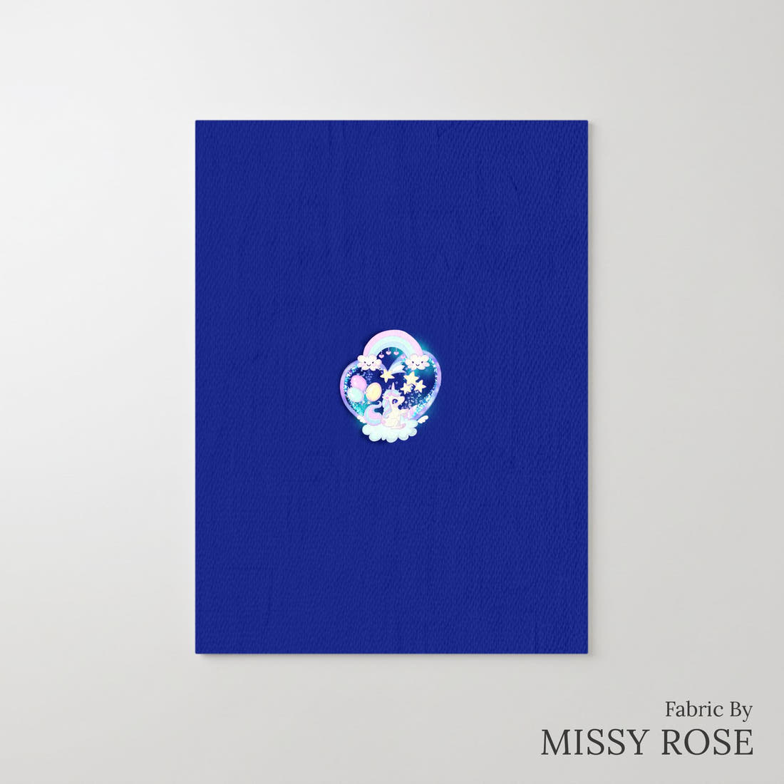 Design 301 Baby Unicorn Panel – printed fabric panel with centred picture, custom printed to order | Fabric by Missy Rose