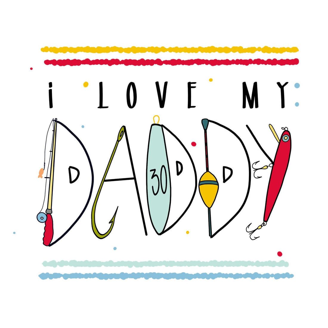 Design 302 Daddy Panel – full artwork close-up of the printed picture | Fabric by Missy Rose