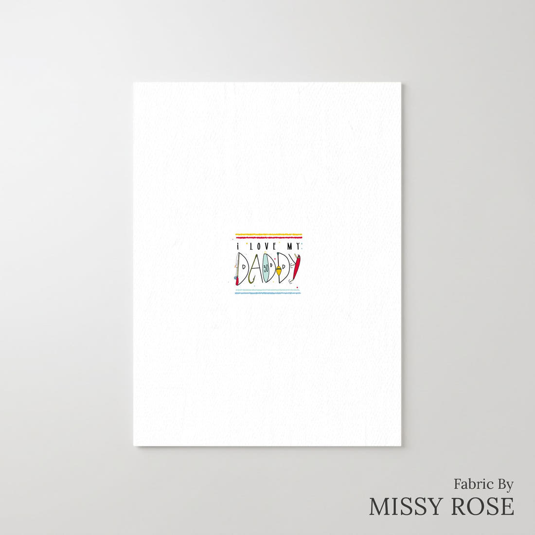 Design 302 Daddy Panel – printed fabric panel with centred picture, custom printed to order | Fabric by Missy Rose