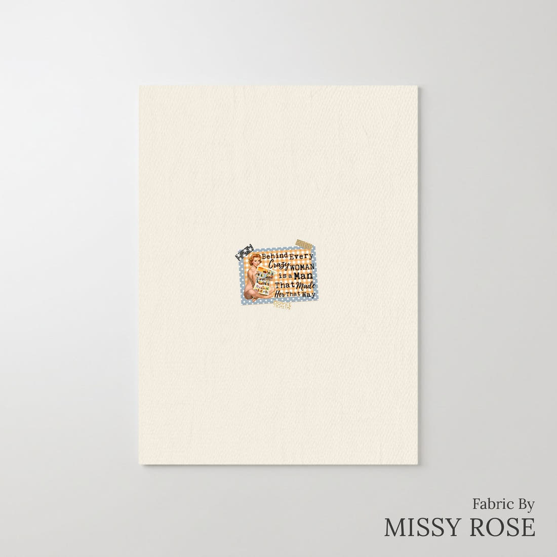 Design 303 Crazy Man Panel – printed fabric panel with centred picture, custom printed to order | Fabric by Missy Rose