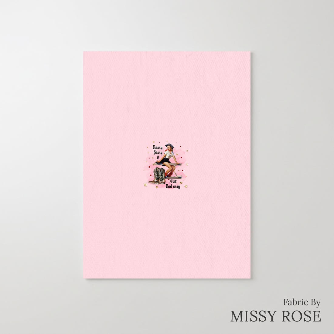 Design 304 Sassy Cowgirl Panel – printed fabric panel with centred picture, custom printed to order | Fabric by Missy Rose