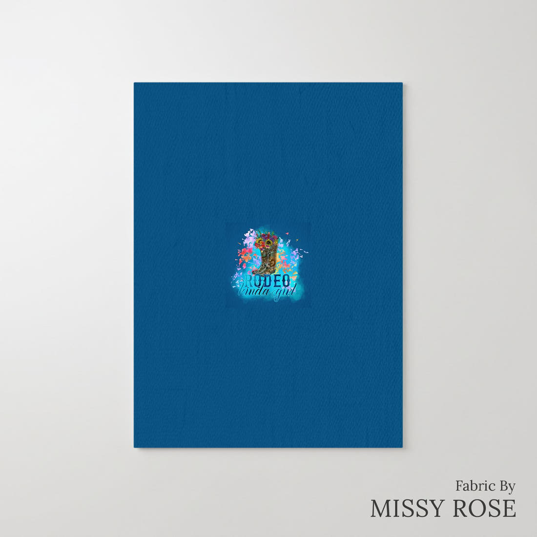 Design 307 Floral Cowgirl Boots Panel – printed fabric panel with centred picture, custom printed to order | Fabric by Missy Rose