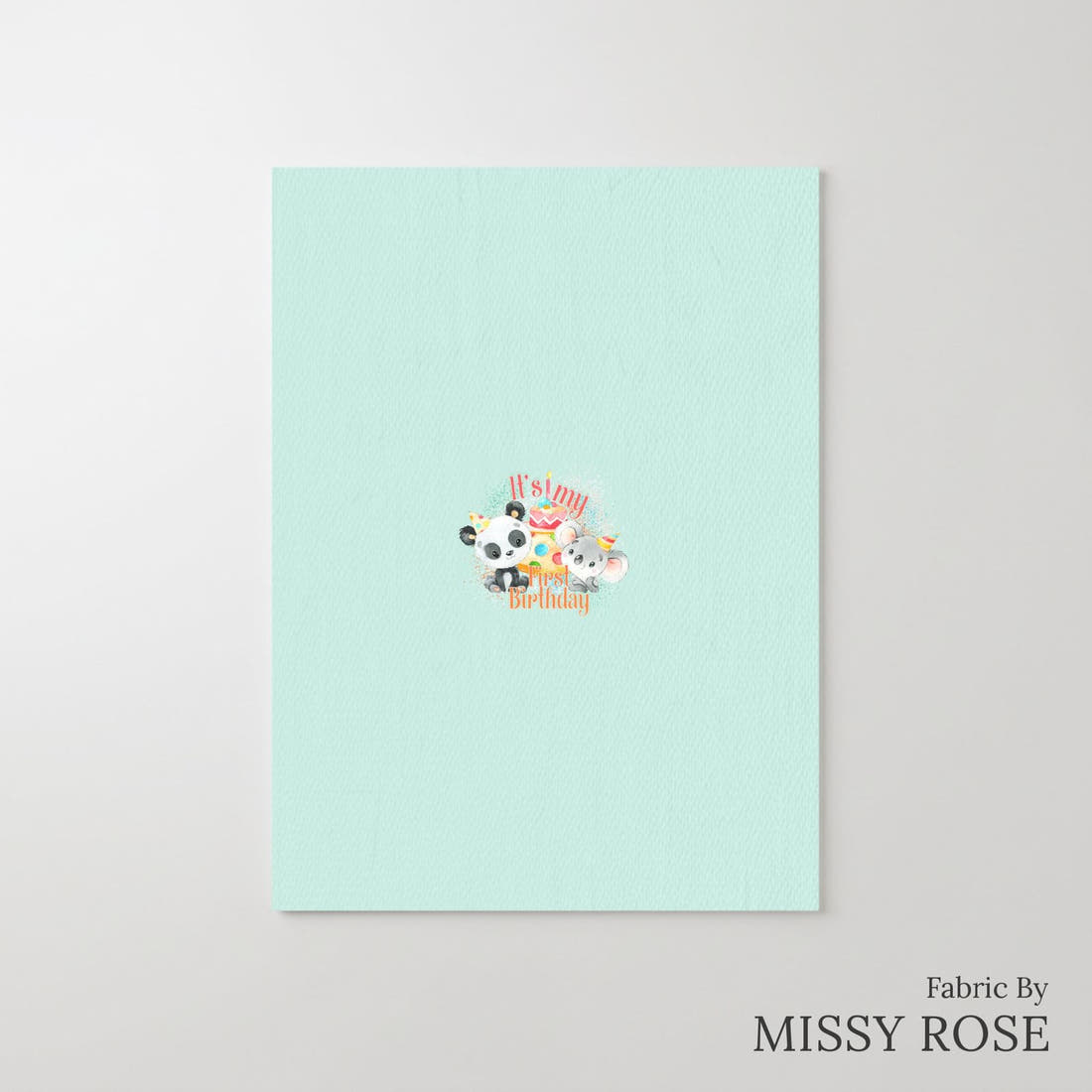 Design 308 Birthday Panel – printed fabric panel with centred picture, custom printed to order | Fabric by Missy Rose