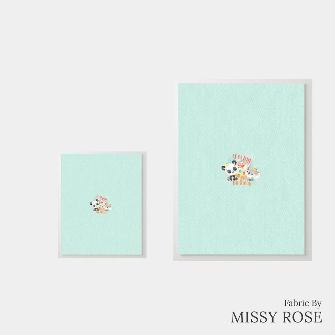 Design 308 Birthday Panel – universal and adult panel sizes side by side | Fabric by Missy Rose