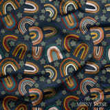 Design 309 - Navy Rainbows Fabric