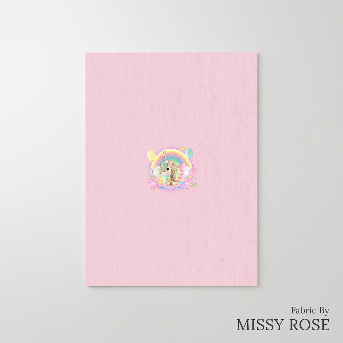 Design 312 Birthday Unicorn Panel – printed fabric panel with centred picture, custom printed to order | Fabric by Missy Rose
