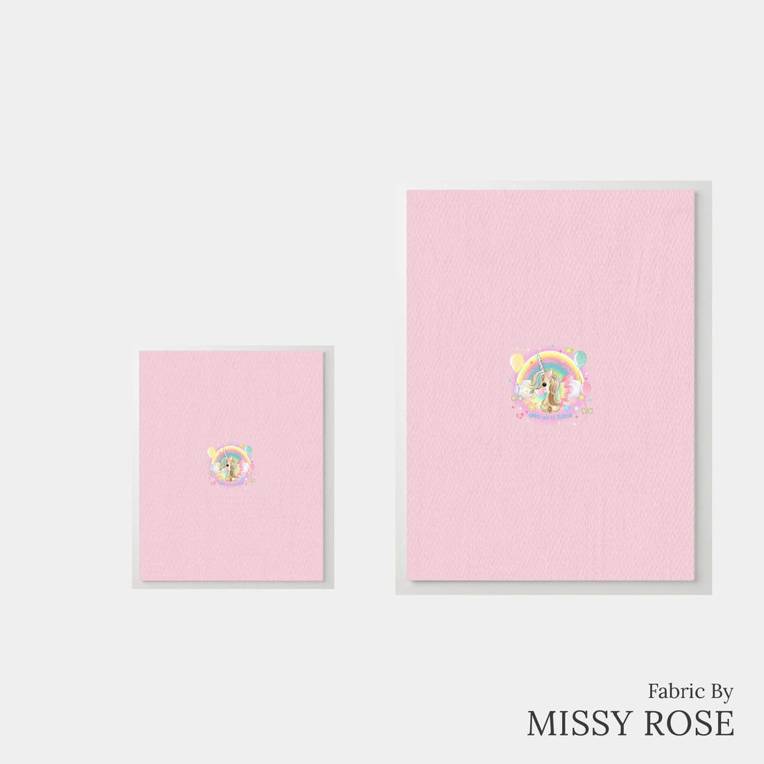 Design 312 Birthday Unicorn Panel – universal and adult panel sizes side by side | Fabric by Missy Rose