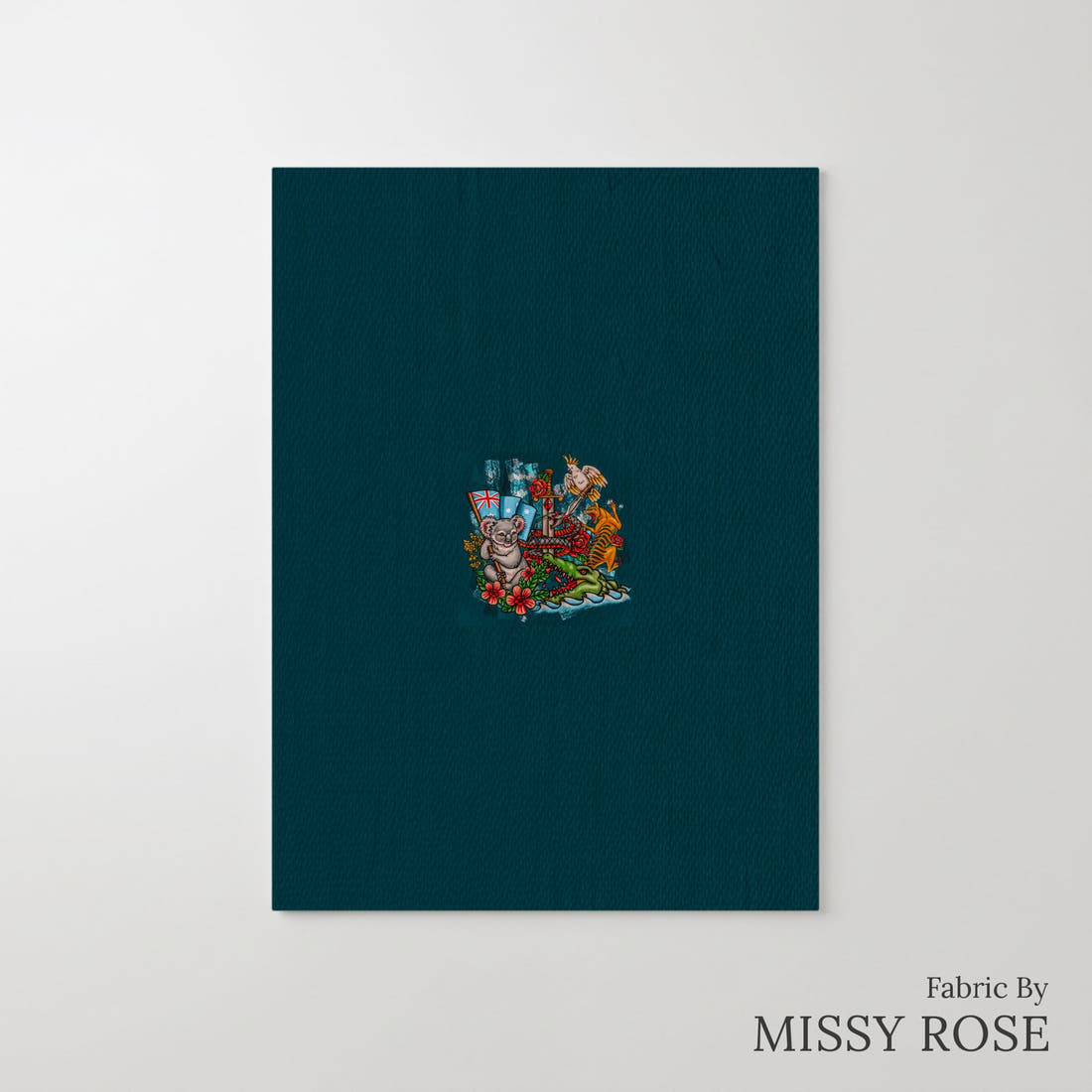 Design 313 Retro Australian Panel – printed fabric panel with centred picture, custom printed to order | Fabric by Missy Rose
