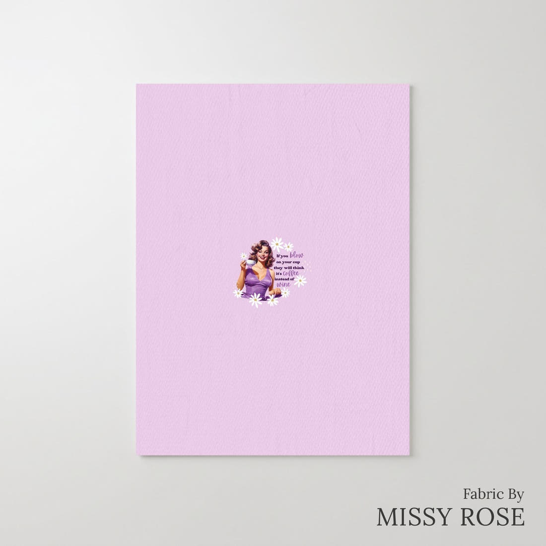 Design 314 Purple Retro Panel – printed fabric panel with centred picture, custom printed to order | Fabric by Missy Rose