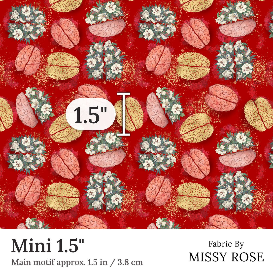 Design 316 Brain Fabric Mini 1.5 inch print scale guide | Fabric by Missy Rose