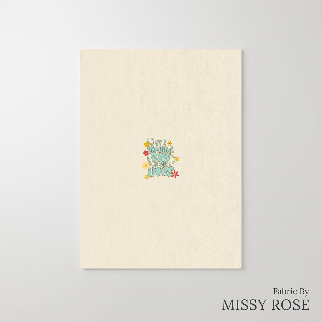 Design 317 Save Lives Panel – printed fabric panel with centred picture, custom printed to order | Fabric by Missy Rose