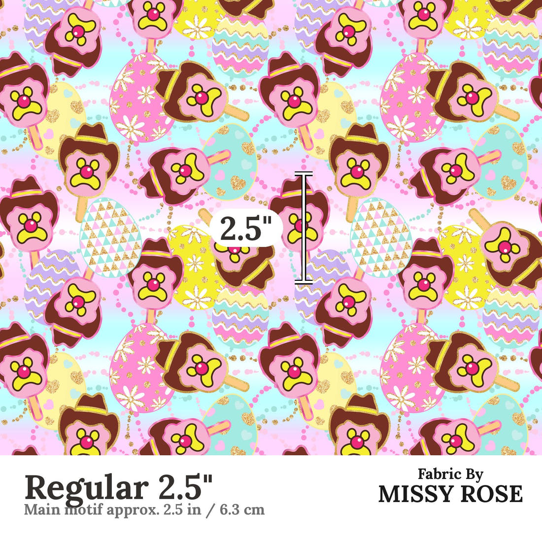 Design 319 Easter Ice Cream Fabric Regular 2.5" - print scale | Fabric by Missy Rose