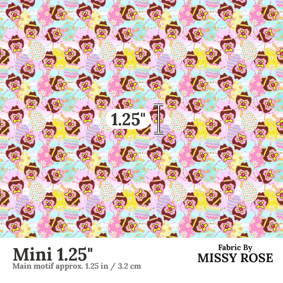 Design 319 Easter Ice Cream Fabric Mini 1.25" - print scale | Fabric by Missy Rose