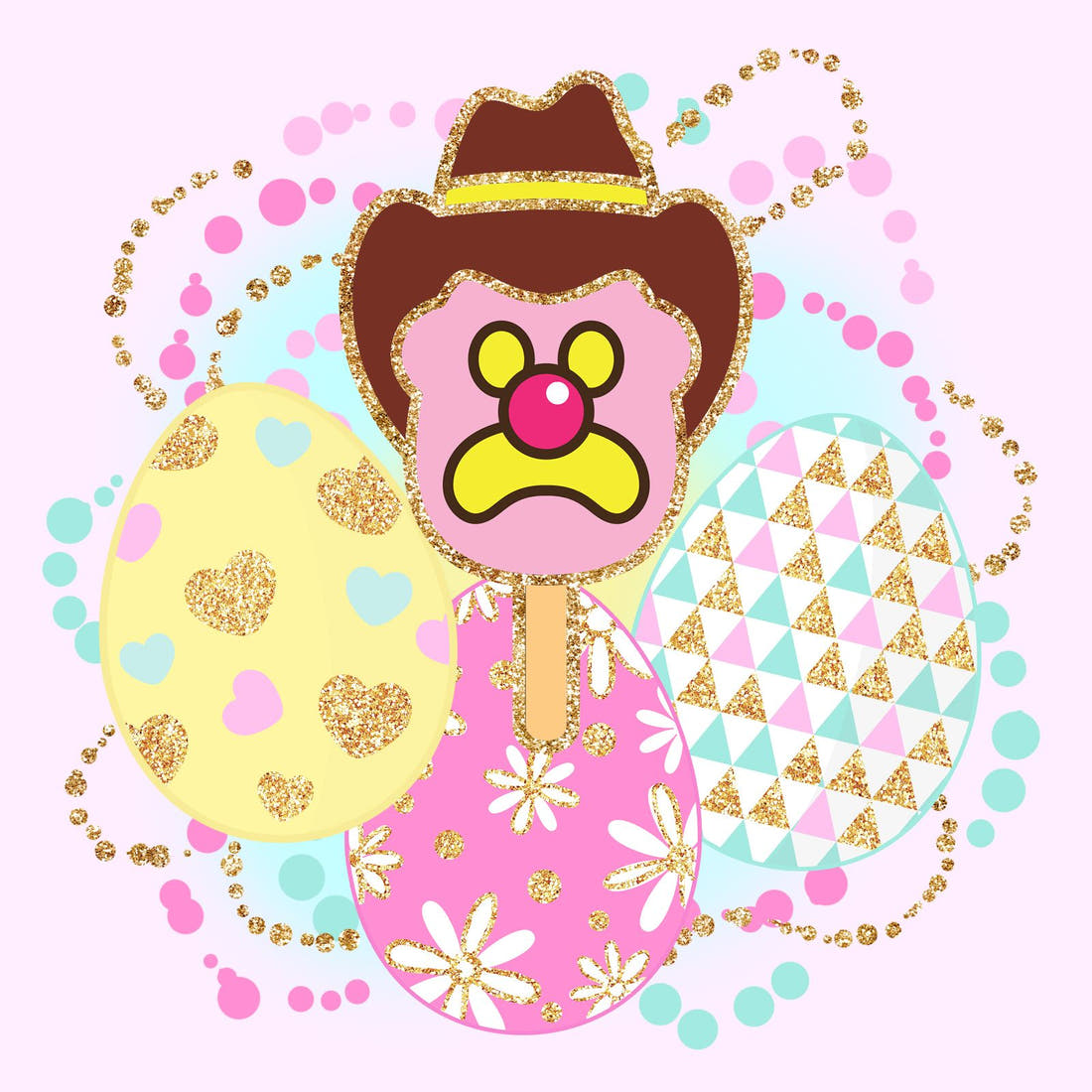 Design 319 Easter Ice Cream Panel – full artwork close-up of the printed picture | Fabric by Missy Rose
