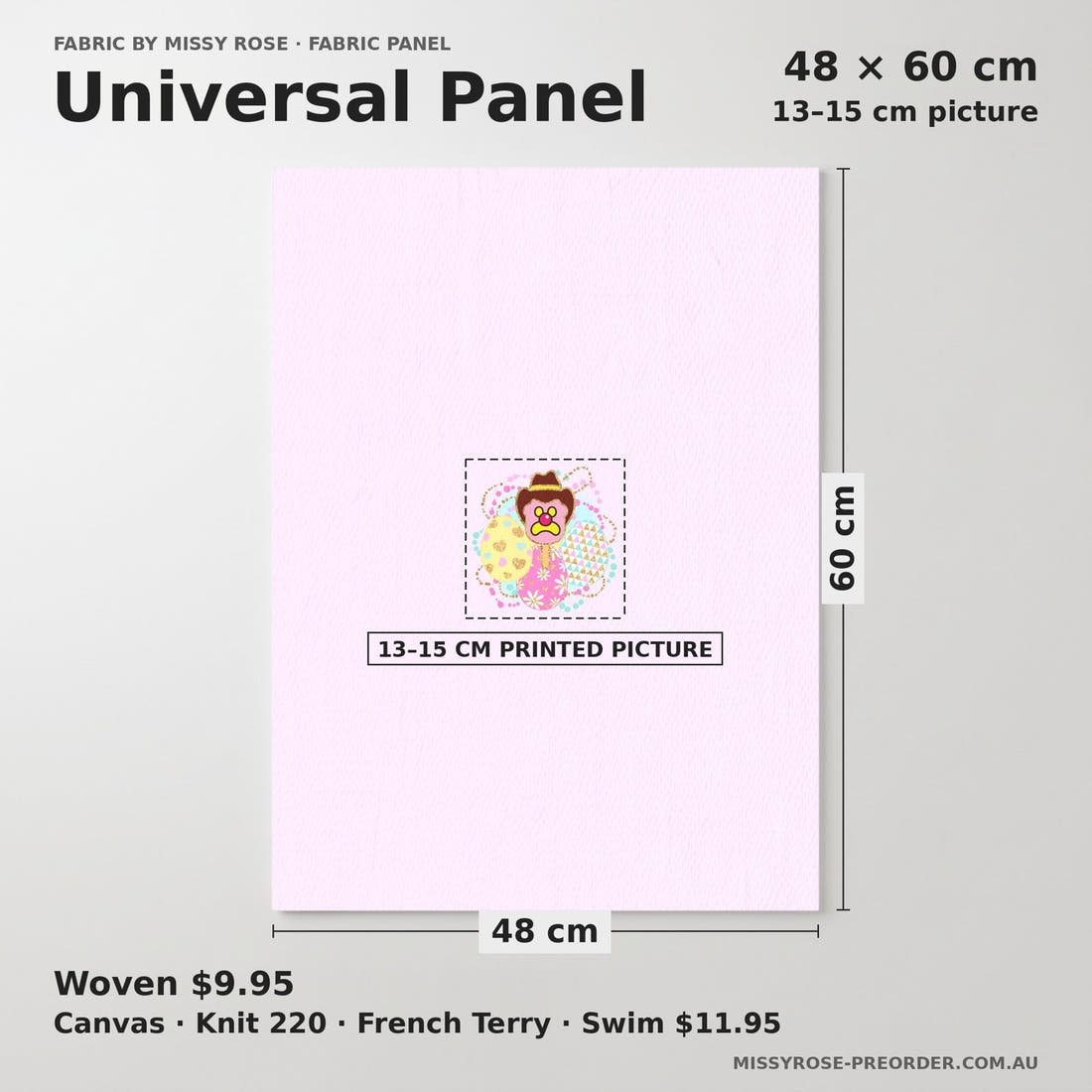 Design 319 Easter Ice Cream Panel universal panel sizing – 13–15 cm printed picture on 48 × 60 cm fabric | Fabric by Missy Rose