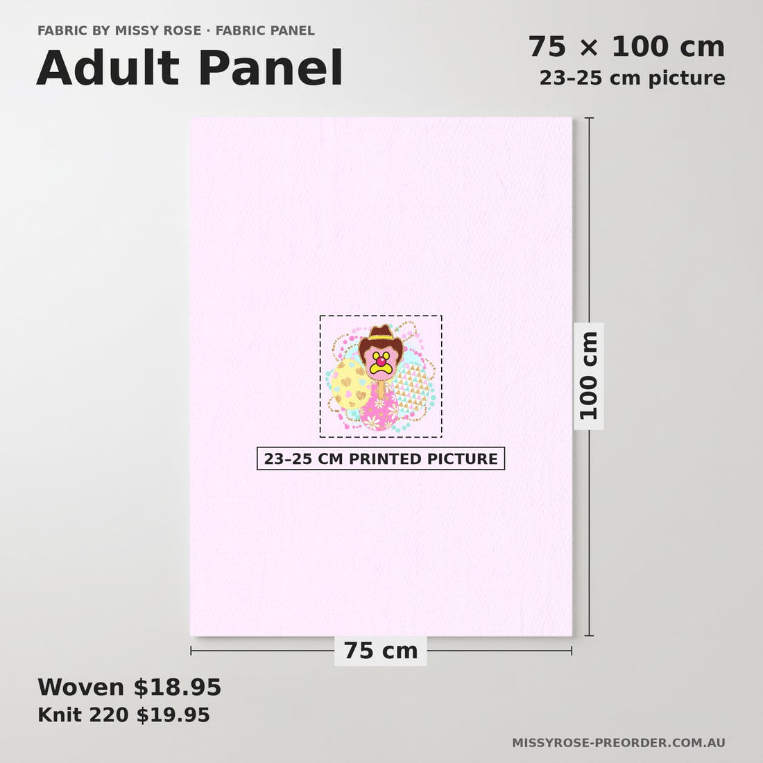 Design 319 Easter Ice Cream Panel adult panel sizing – 23–25 cm printed picture on 75 × 100 cm fabric | Fabric by Missy Rose