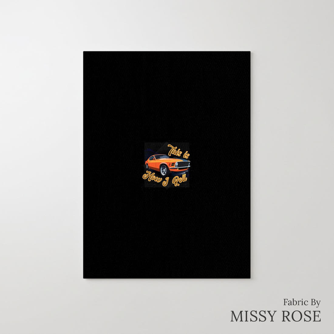 Design 32 Orange Car Panel – printed fabric panel with centred picture, custom printed to order | Fabric by Missy Rose