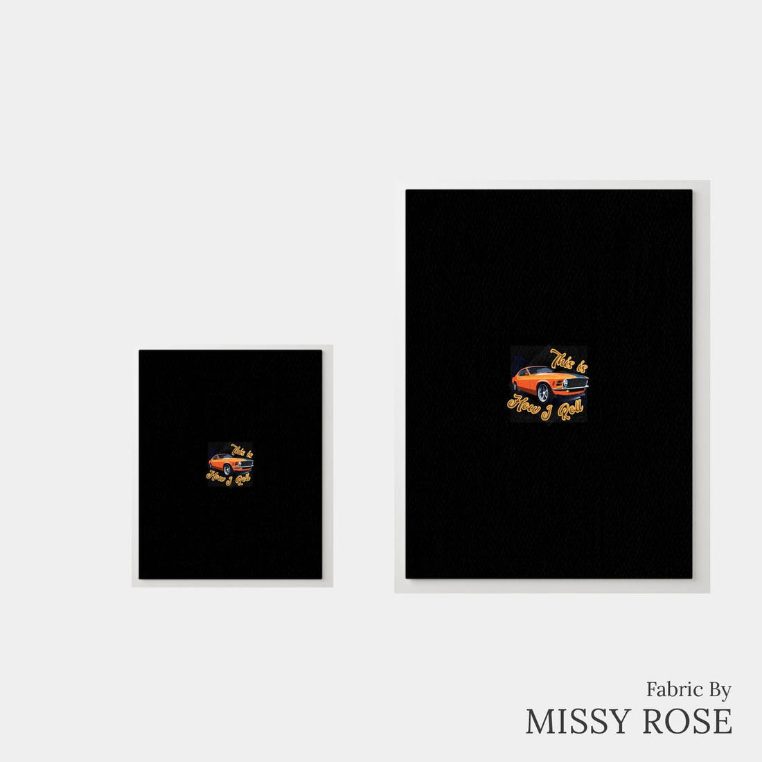 Design 32 Orange Car Panel – universal and adult panel sizes side by side | Fabric by Missy Rose