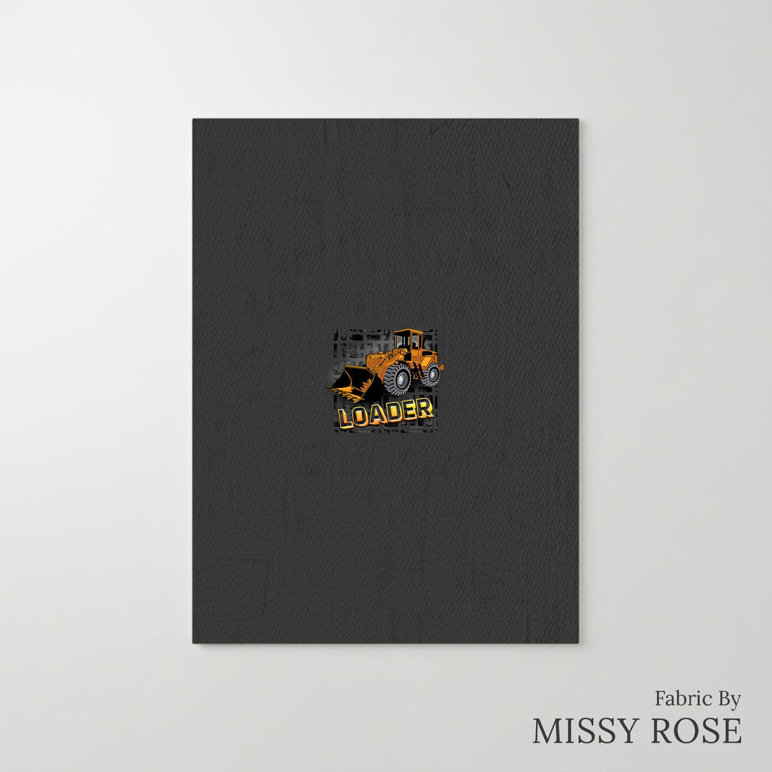 Design 321 Bulldozer Panel – printed fabric panel with centred picture, custom printed to order | Fabric by Missy Rose