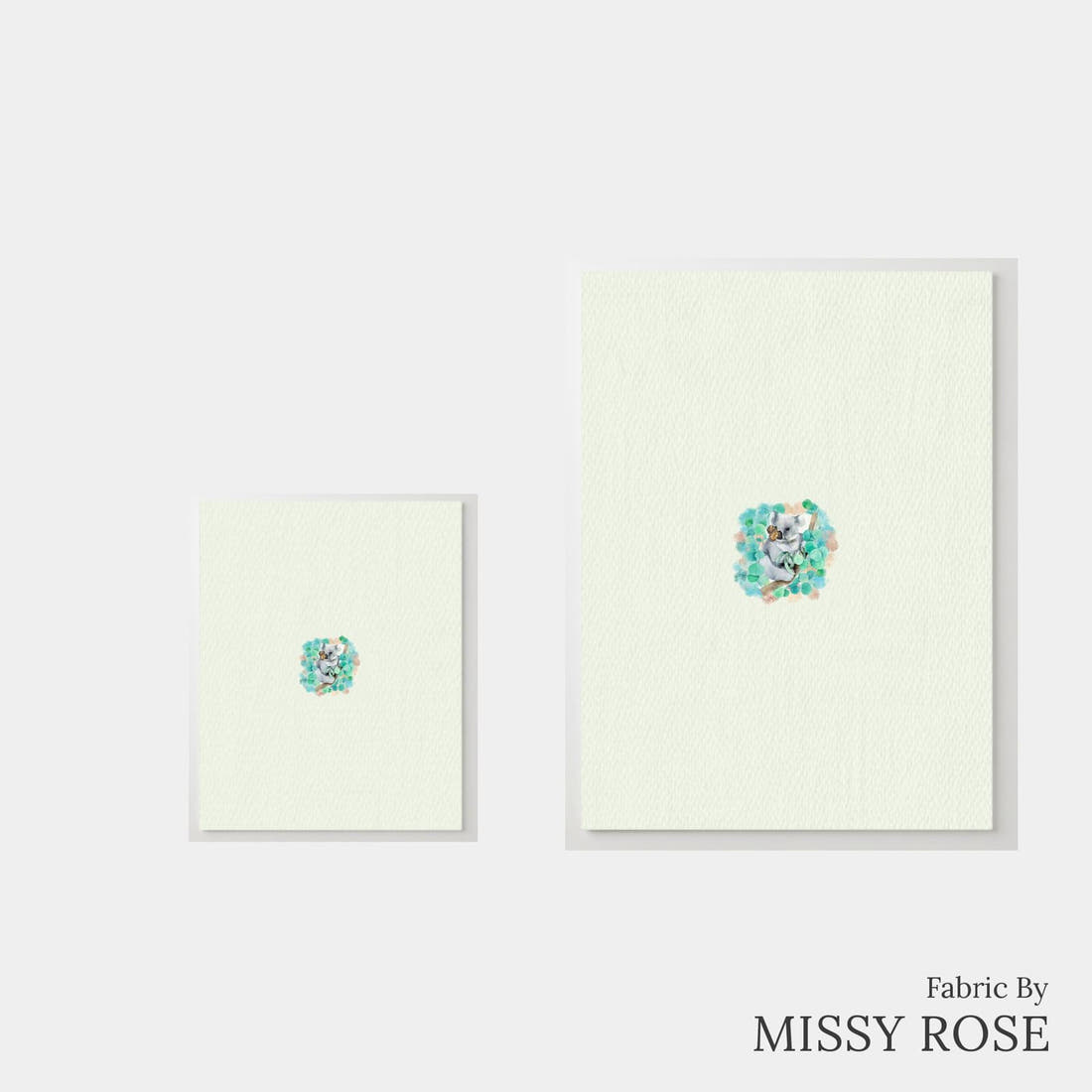 Design 323 Butterfly Koala Panel – universal and adult panel sizes side by side | Fabric by Missy Rose