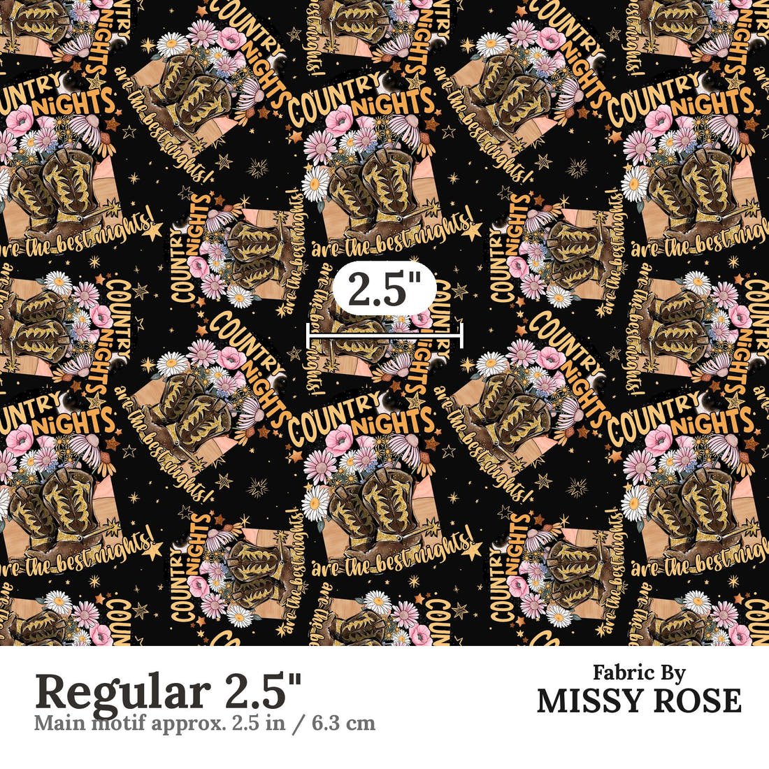 Design 326 Country Nights Fabric Regular 2.5" - print scale | Fabric by Missy Rose