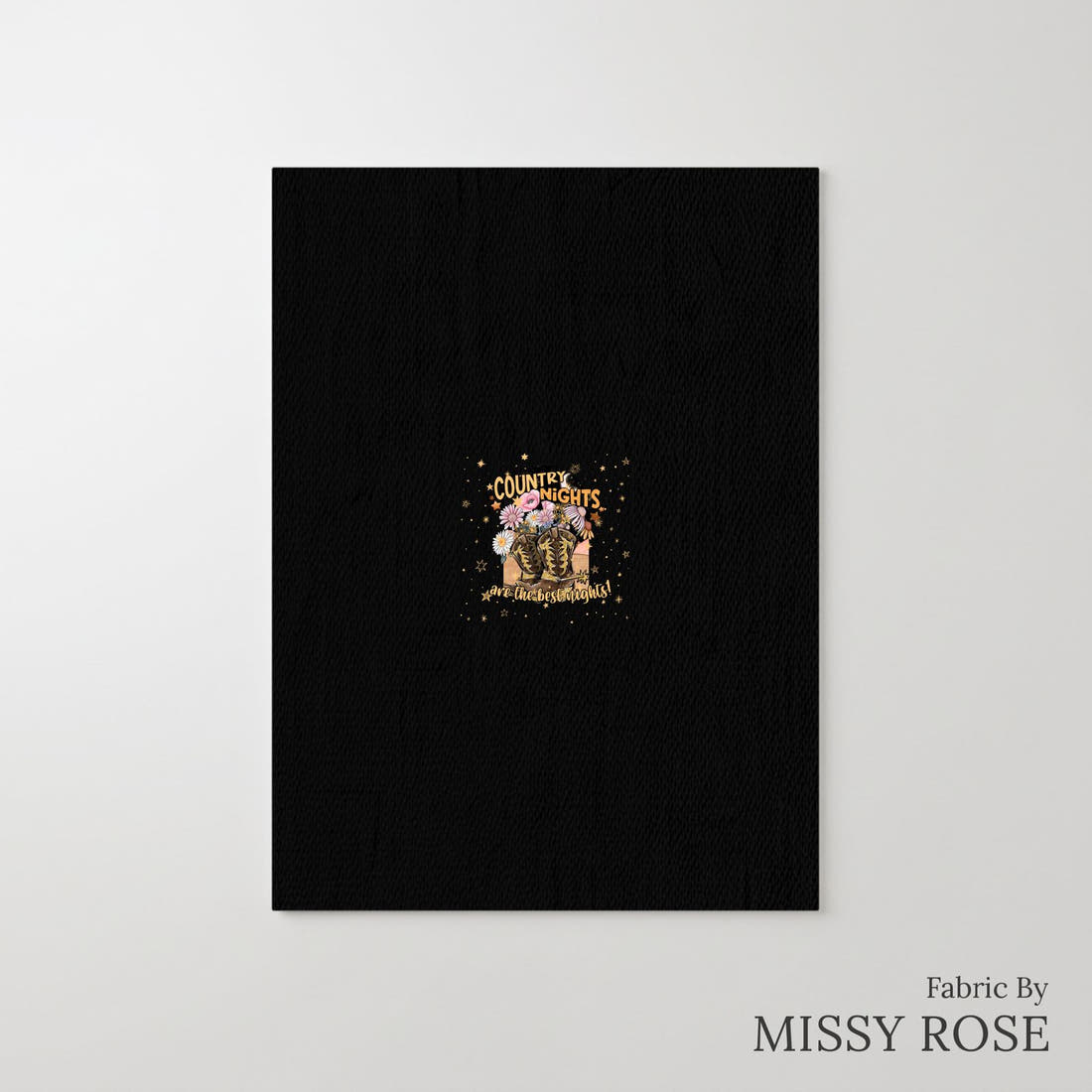 Design 326 Country Nights Panel – printed fabric panel with centred picture, custom printed to order | Fabric by Missy Rose