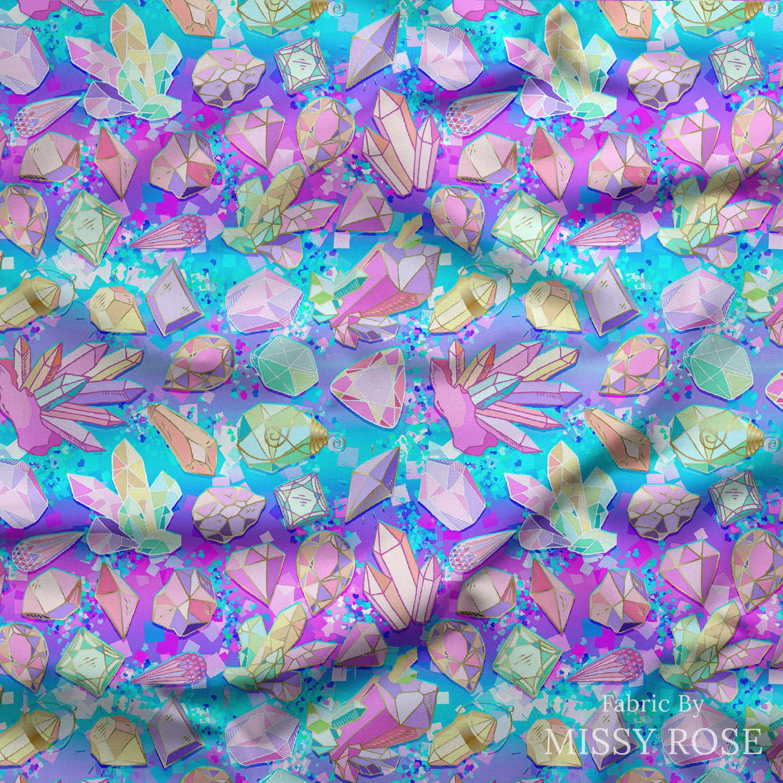 Design 327 Crystals Fabric draped fabric mockup – custom printed fabric by the metre | Fabric by Missy Rose