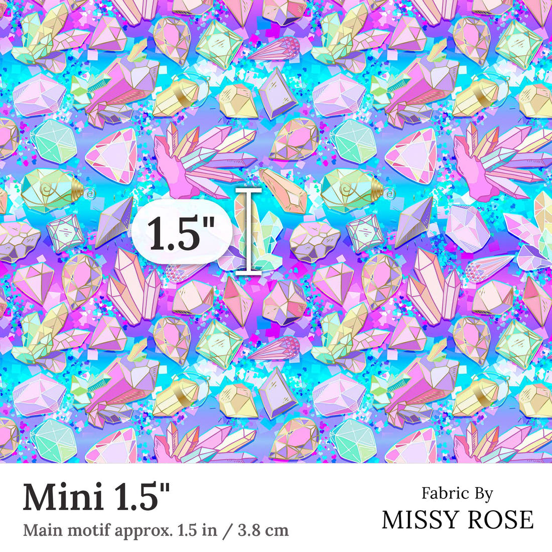 Design 327 Crystals Fabric Mini 1.5 inch print scale guide | Fabric by Missy Rose