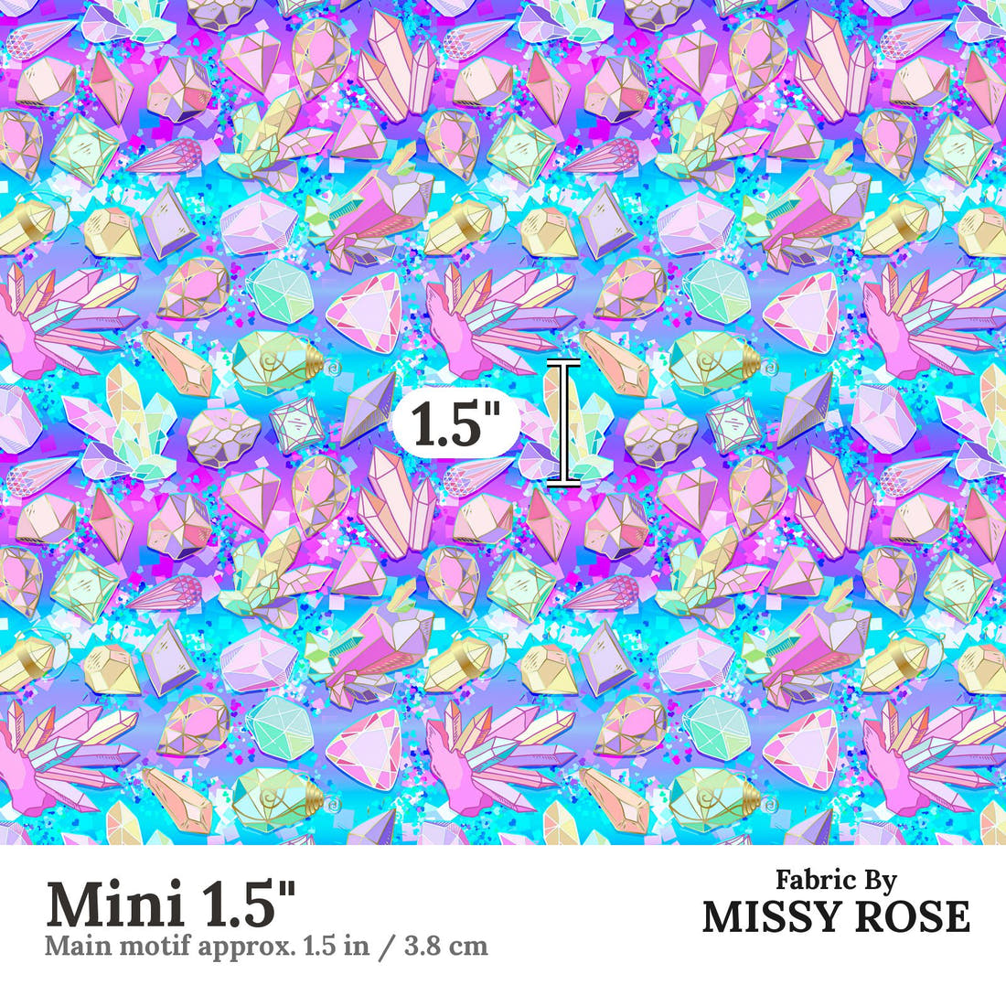 Design 327 Crystals Fabric Mini 1.5" - print scale | Fabric by Missy Rose